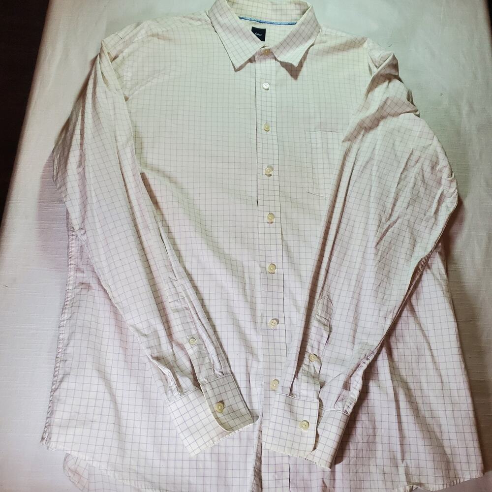 Gap Mens XL Plaid Long Sleeve Button Up Shirt Cotton Casual Top
